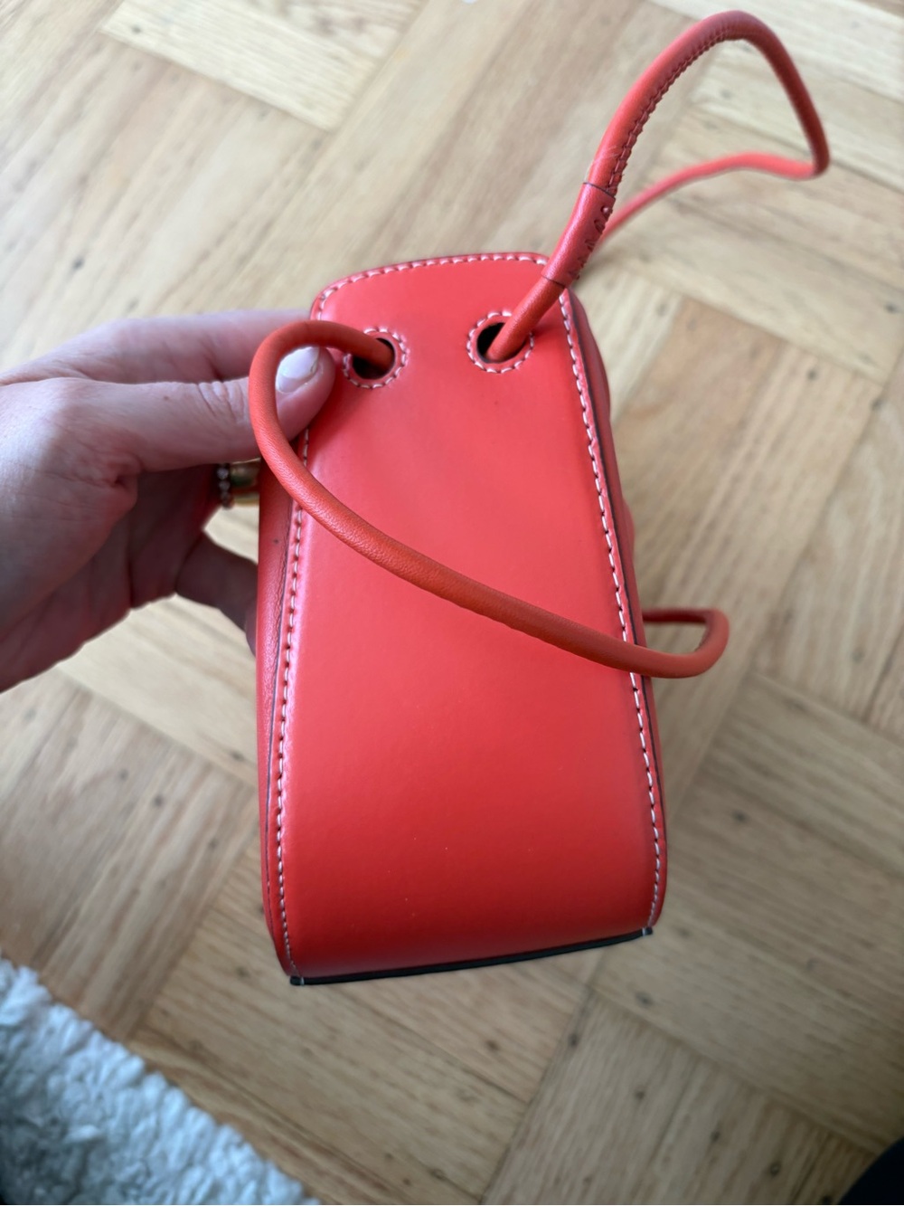 Staud Kiki blood orange red Ruched Crossbody Bag - Picture 9 of 11